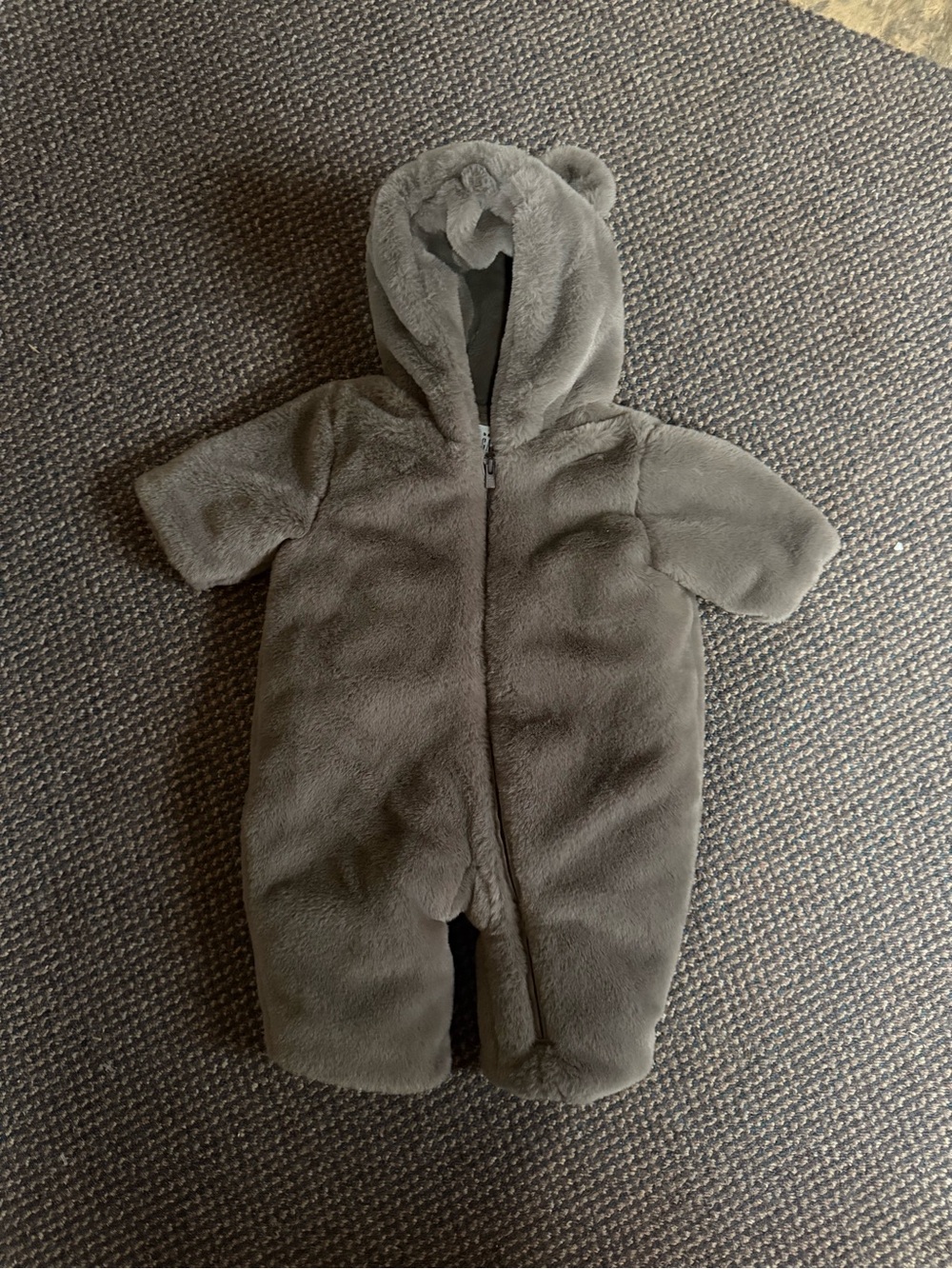 Baby GAP Plush Gray Hooded One-Piece
